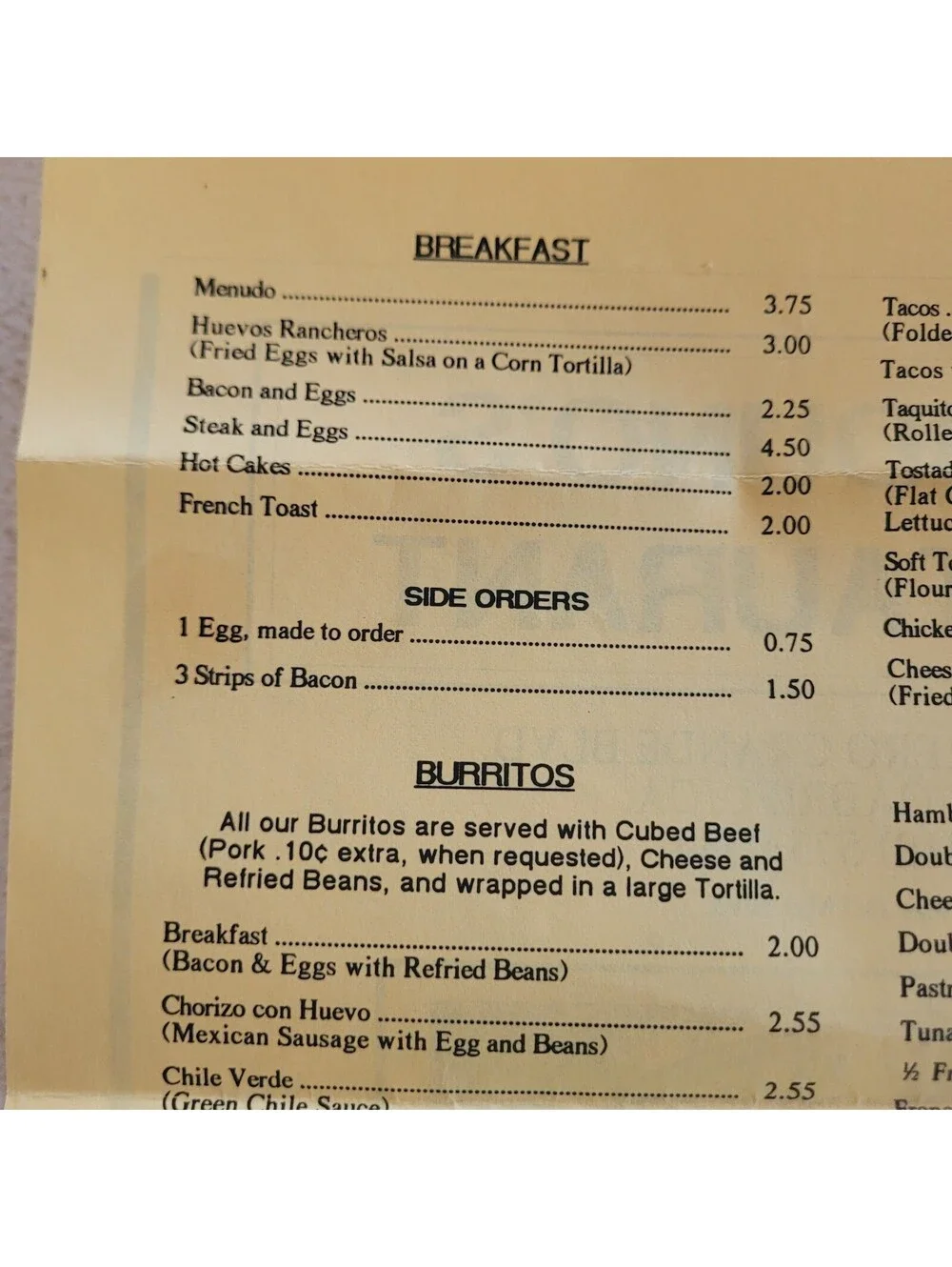 Vintage 1989 Gardunos Restaurant Menu San Gabriel CA Mexican American Diner SGV